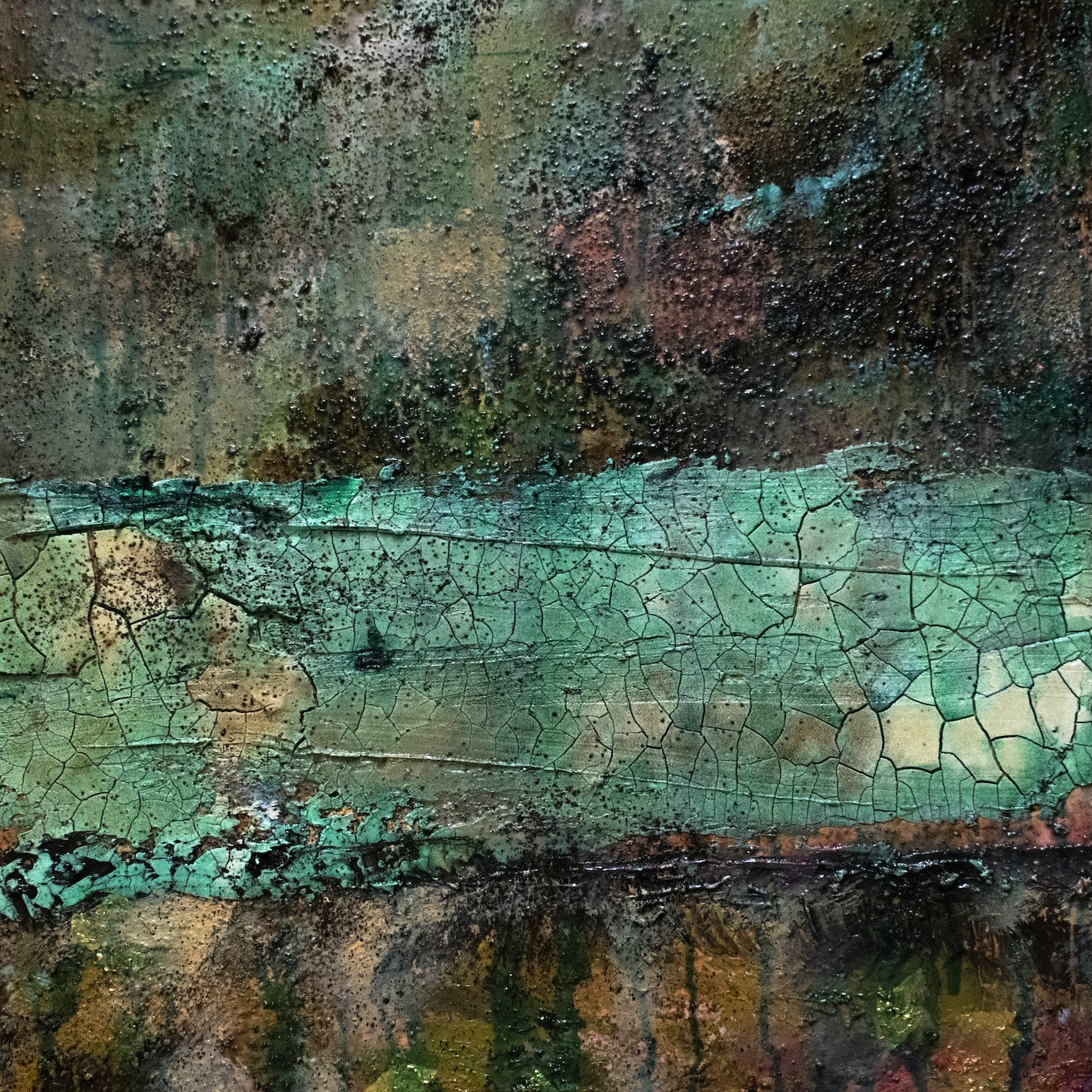 Gemälde Sediment III, 50 × 50 cm