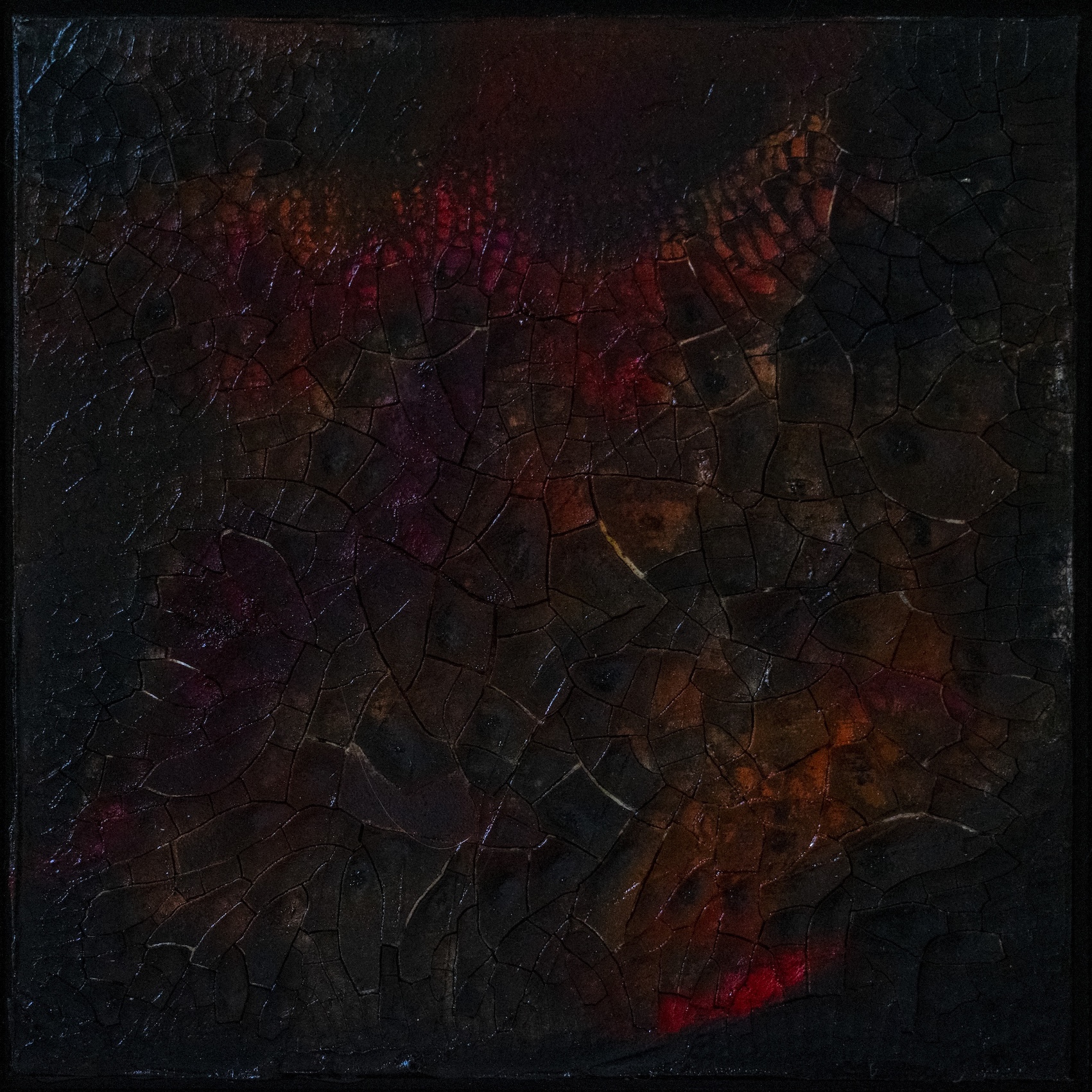 Gemälde Burning III, 40 × 40 cm